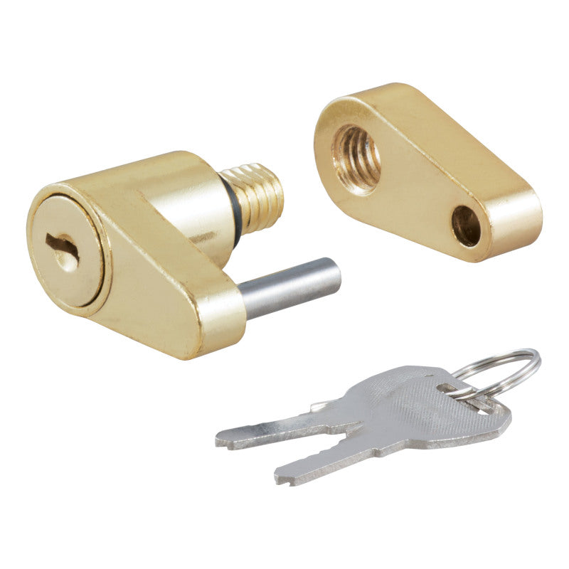 Curt Coupler Lock (1/4in Pin 3/4in Latch Span Padlock Brass-Plated)