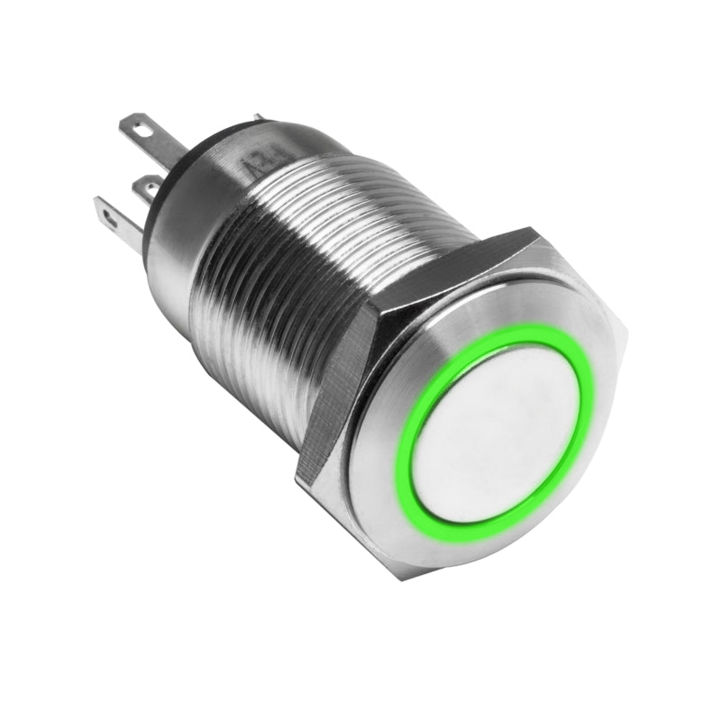 Oracle Momentary Flush Mount LED Switch - Green