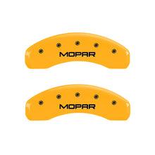 Load image into Gallery viewer, MGP 4 Caliper Covers Engraved Front &amp; Rear Mopar Yellow Finish Black Char 2007 Dodge Durango