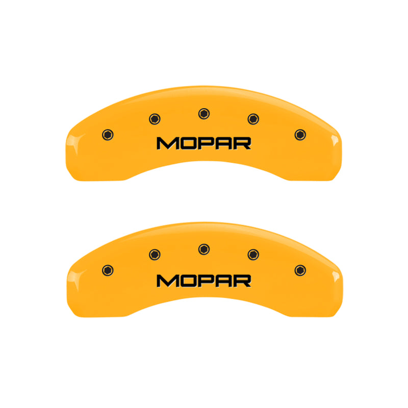 MGP 4 Caliper Covers Engraved Front & Rear Mopar Yellow Finish Black Char 2004 Chrysler Pacifica