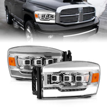 Load image into Gallery viewer, ANZO 06-08 Dodge RAM 1500/2500/3500 LED Projector Headlights w/Light Bar Seq. Signal Chrome Housing