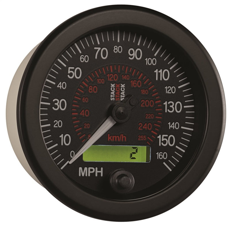 Autometer Stack Instruments 88MM 0-160 MPH / 260 KM/H Programmable Speedometer - Black