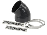 aFe Magnum FORCE CAI Univ. Silicone (4.125in to 3.5in ID / 49 Deg.) Elbow Reducing Coupler - Black