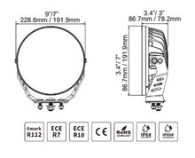 Load image into Gallery viewer, Go Rhino Xplor Blackout Series Round Single LED Spot Light Kit w/DRL (Surface Mount) 9in. - Blk