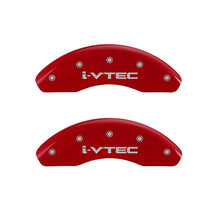 Load image into Gallery viewer, MGP Front set 2 Caliper Covers Engraved Front MGP Red finish silver ch