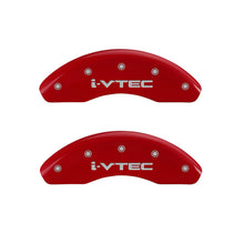 Load image into Gallery viewer, MGP Front set 2 Caliper Covers Engraved Front i-Vtec Red finish silver ch