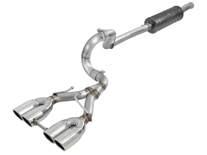 aFe Rebel Series 2.5in. 304 SS C/B Exhaust System 2018 Jeep Wrangler (JL) V6-3.6L - Polished Tip