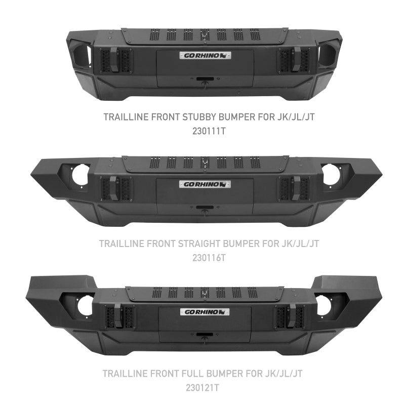 Go Rhino 07-20 Jeep Wrangler JL/JLU/JK/JKU/Gladiator JT Trailline Front Stubby Bumper - GTR Auto