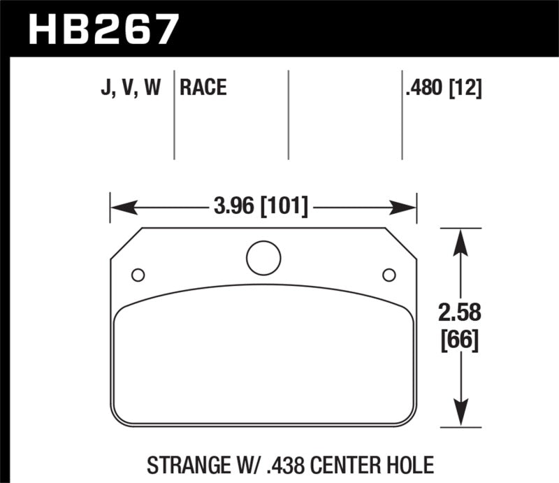 Hawk DTC-30 Brake Pads for Strange Caliper w/ 0.438in Center Hole