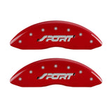 MGP 4 Caliper Covers Engraved Front & Rear SPORT Red finish silver ch