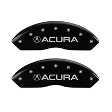 Load image into Gallery viewer, MGP 4 Caliper Covers Engraved Front Acura Engraved Rear TSX Black finish silver ch