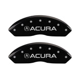 MGP 4 Caliper Covers Engraved Front Acura Engraved Rear RLX Black finish silver ch