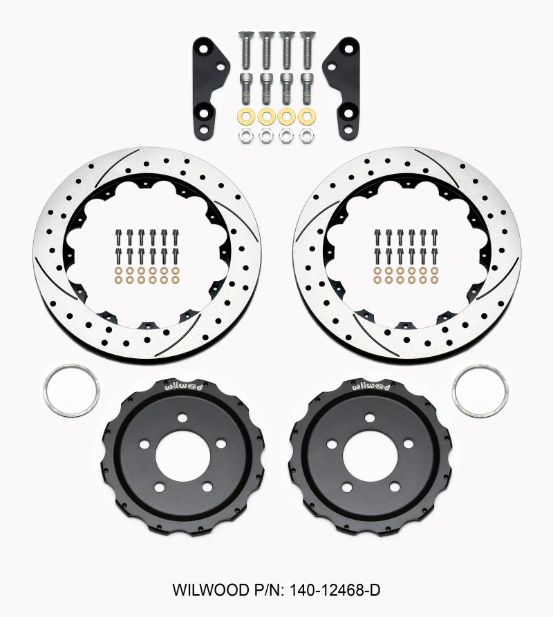 Wilwood Pro-Matrix Rear Kit Drilled 05-12 Mustang GT (2pc Hat/Rtr)