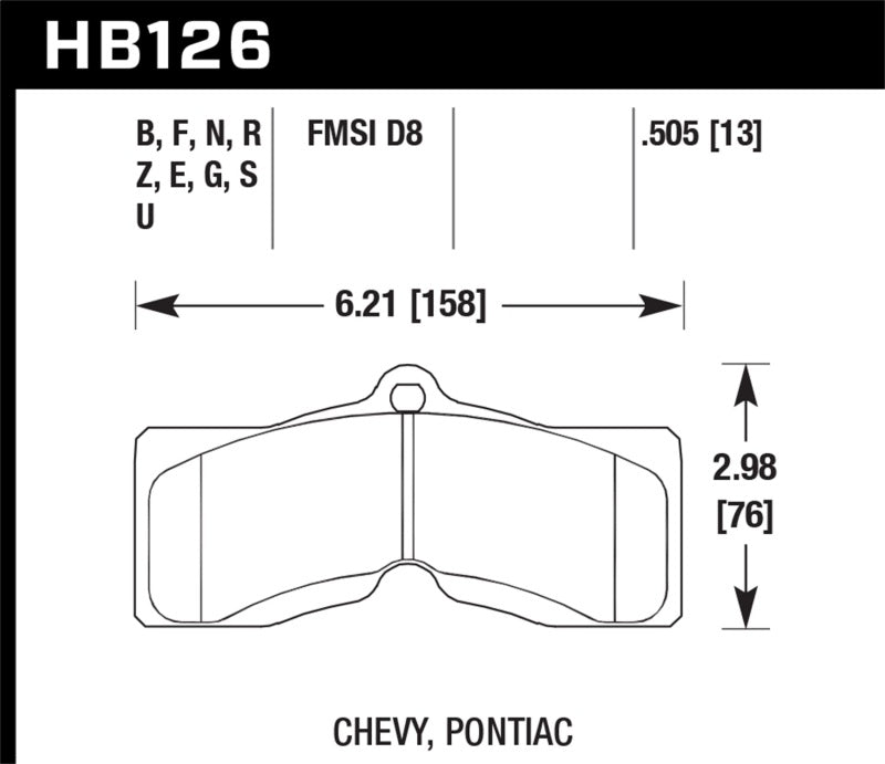 Hawk 77-82 Chevrolet Corvette DTC-60 Race Rear Brake Pads