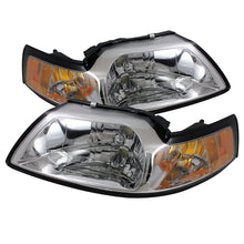 Load image into Gallery viewer, xTune Ford Mustang 99-04 Amber Crystal Headlights Chrome HD-JH-FM99-AM-C