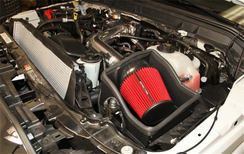 Spectre 11-14 Ford F250/350 V8-6.2L F/I Air Intake Kit - Polished w/Red Filter
