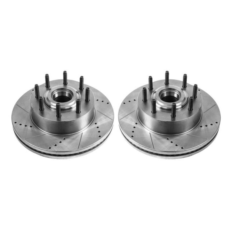 Power Stop 13-22 Ford F-350 Super Duty Front Drilled & Slotted Rotor - Pair