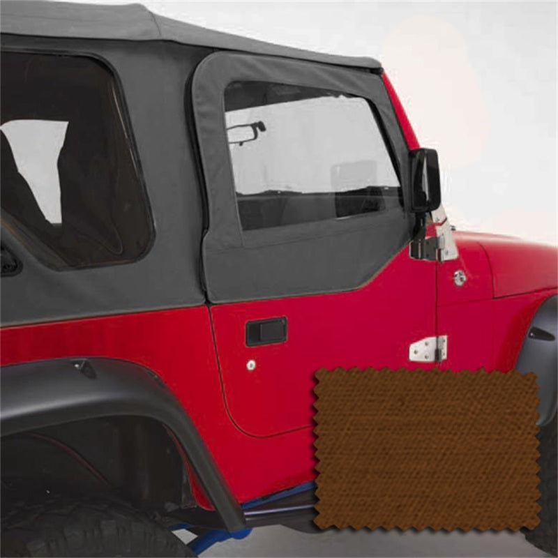 Rugged Ridge Upper Soft Door Kit Dark Tan 97-06 Jeep Wrangler