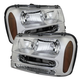 xTune Chevy Trailblazer 02-09 Crystal Headlights Chrome HD-JH-CTB02-AM-C