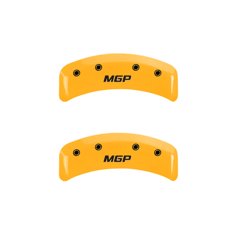 MGP Front set 2 Caliper Covers Engraved Front MGP Black finish silver ch