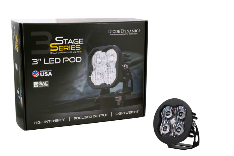 Diode Dynamics SS3 LED Pod Sport - White SAE Driving Round (Single)