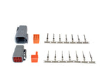 AEM DTM-Style 6 Way Connector Kit w/ Plug / Receptacle / Wedge Locks / 7 Female Pins / 7 Male pins