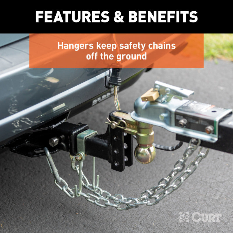 Curt Trailer Safety Chain Holder Bracket w/ 2in Shank