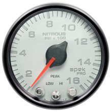 Load image into Gallery viewer, Autometer Spek-Pro Gauge Nitrous Press 2 1/16in 1600psi Stepper Motor W/Peak &amp; Warn Wht/Blk