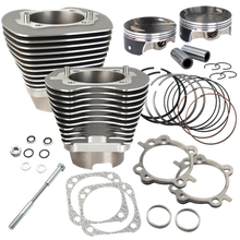Load image into Gallery viewer, S&amp;S Cycle 07-16 BT 124in Standard Compression 4-1/8in Big Bore Kit - Stone Gray