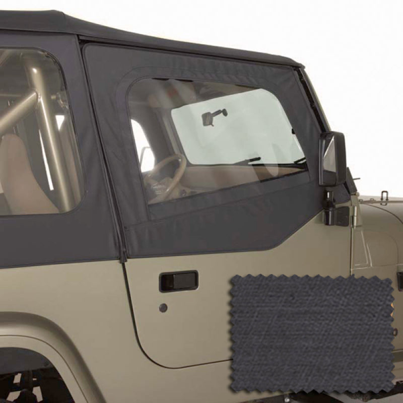 Rugged Ridge Upper Soft Door Kit Black Denim 88-95 Jeep Wrangler YJ