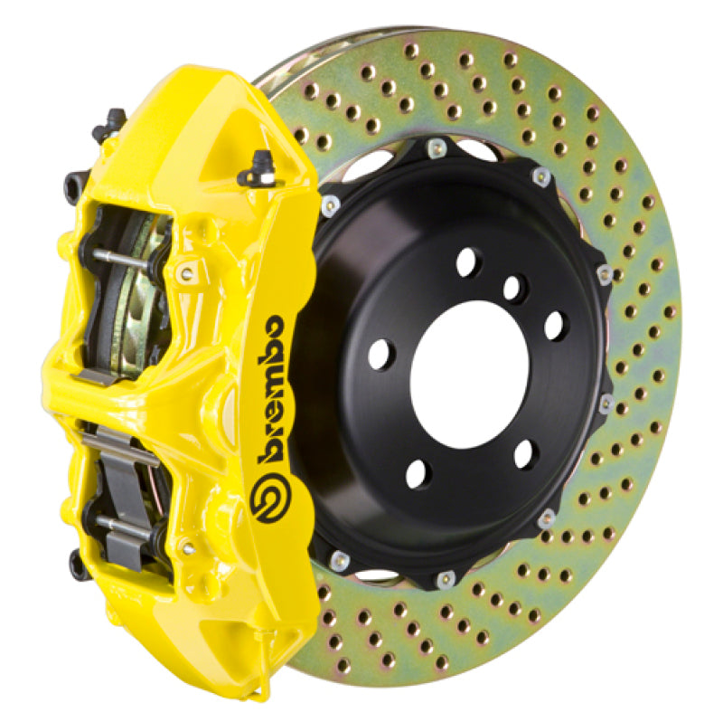 Brembo 95-98 993 C2/C4/C4S/Turbo Front GT BBK 6 Piston Cast 380x32 2pc Rotor Drilled- Yellow