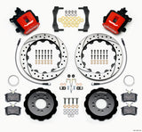 Wilwood Combination Parking Brake Rear Kit 12.88in Drilled Red 2013-Up Ford Focus ST w/ Lines