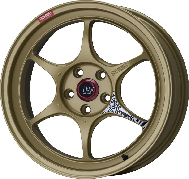 Enkei PF06 18x9in 5x114.3 BP 38mm Offset 75mm Bore Gold Wheel