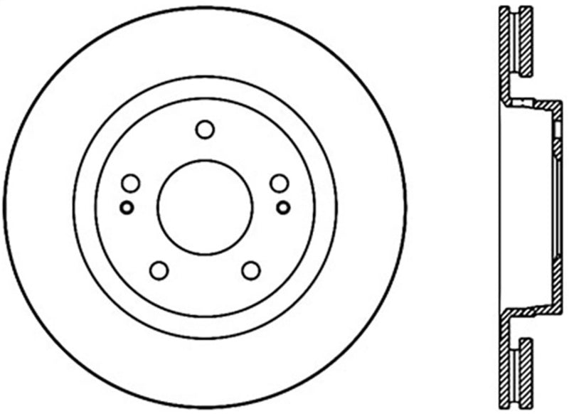 StopTech Power Slot 05-06 Mitsubishi Outlander Front Cryo Slotted Rotor - Left