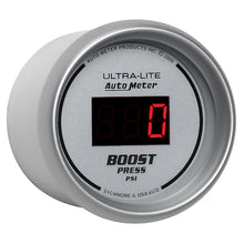 Load image into Gallery viewer, Autometer Ultra-Lite 2-1/16in 5-60 PSI Digital Boost Pressure Gauge - Silver