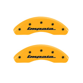 MGP 4 Caliper Covers Engraved Front & Rear Impala Yellow finish black ch