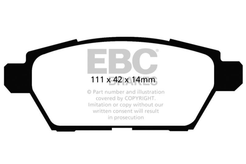 EBC 06-09 Ford Fusion 2.3 Ultimax2 Rear Brake Pads