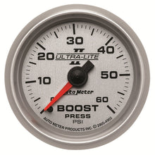 Load image into Gallery viewer, Autometer Ultra-Lite II 52mm 0-60 PSI Mechanical Boost Gauge