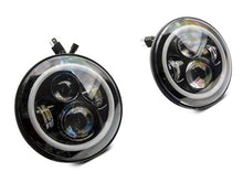Load image into Gallery viewer, Raxiom 97-18 Jeep Wrangler TJ/JK Axial 7-Inch LED Headlights w/RGB Halo- Blk Hsng (Clear Lens)