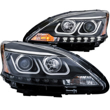 Load image into Gallery viewer, ANZO 2013-2015 Nissan Sentra Projector Headlights w/ U-Bar Black