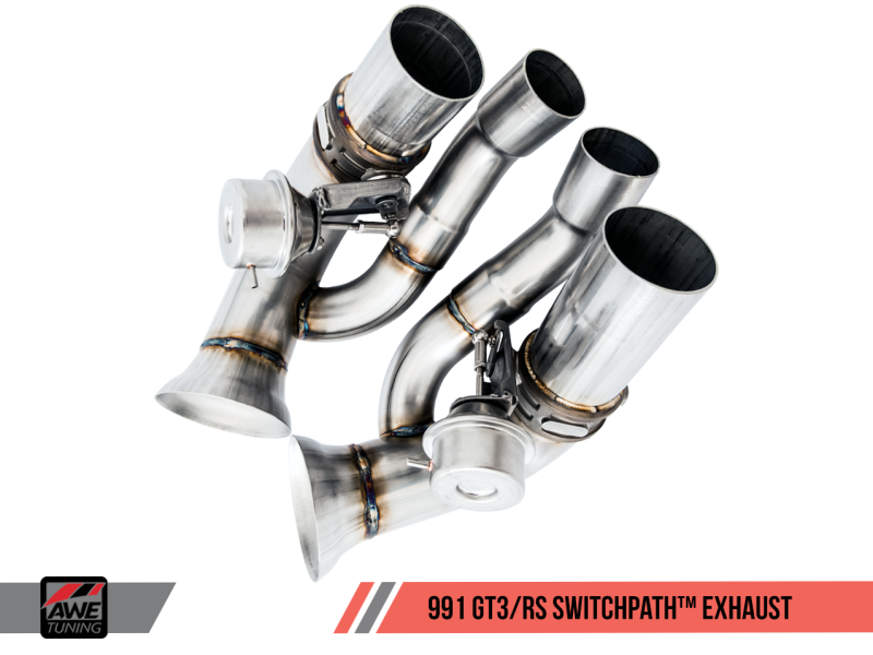 AWE Tuning Porsche 991 GT3 / RS SwitchPath Exhaust - Chrome Silver Tips