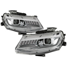 Load image into Gallery viewer, Spyder Chevy Camaro 16-18 (Do Not Fit Halogen) Projector Headlights Chrome PRO-YD-CCAM16HIDSI-SEQ-C