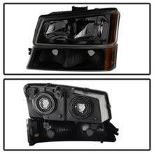 Load image into Gallery viewer, xTune Chevy Silverado 2500HD 03-06 Crystal Headlights w/ Bumper Lights HD-JH-CSIL03-AM-BSM-SET