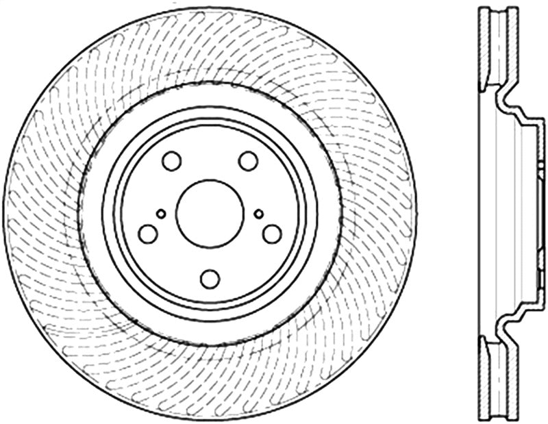 Stoptech Lexus LS460 10-17 Front Right CryoStop High Carbon Rotor