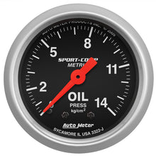 Load image into Gallery viewer, Autometer Sport Comp 52.4 mm Mechanical 0-14 Kg/ Cm2 Oil Pressure Metric Gauge