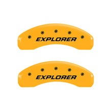 Load image into Gallery viewer, MGP 4 Caliper Covers Engraved Front &amp; Rear Explorer/2011 Yellow Finish Black Char 2006 Ford Explorer