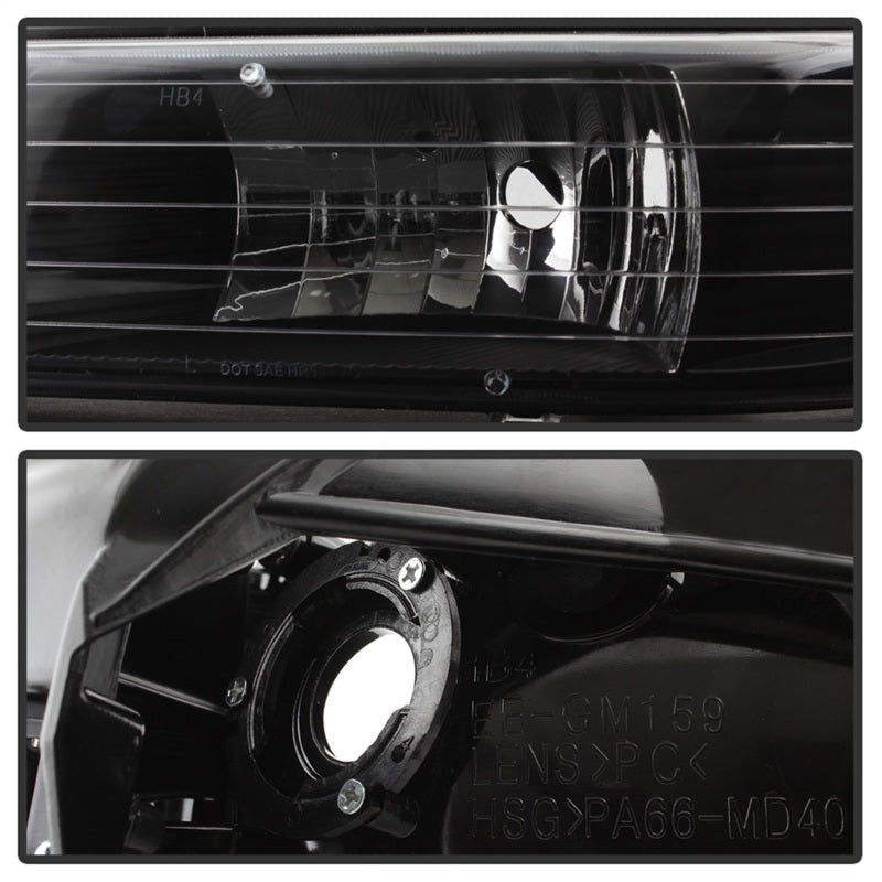 xTune Chevy Tahoe 00-06 Amber Crystal Headlights Black HD-JH-CSIL99-BK