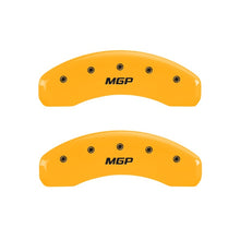 Load image into Gallery viewer, MGP Rear set 2 Caliper Covers Engraved Rear MGP Yellow finish black ch