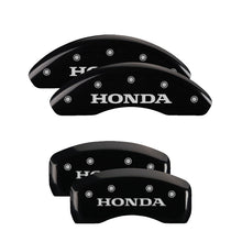 Load image into Gallery viewer, MGP 4 Caliper Covers Engraved Front &amp; Rear Honda Black Finish Silver Char 2018 Honda Accord