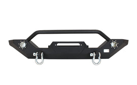 Fishbone Offroad 87-06 Jeep TJ/YJ Wrangler TJ/YJ Steel Front Bumper W/LEDs - Blk Textured Pawdercoat